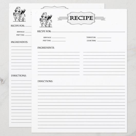 Receptenblad (Voorkant / Achterkant)