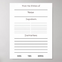 Receptenblad Direct downloaden Poster