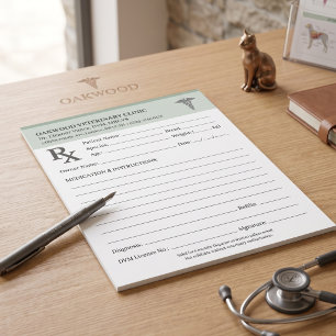 Receptenblok voor dierenartsen met navulbare RX, w Notitieblok