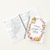Receptenboek Bruiloft Herfstbladeren Pompoen Notitieboek (Binnen)