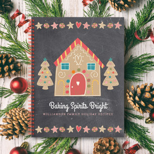 Receptenboek Cute Gingerbread Rustieke Krijtbord Notitieboek