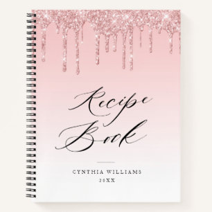 Receptenboek met blush glitterspetters notitieboek