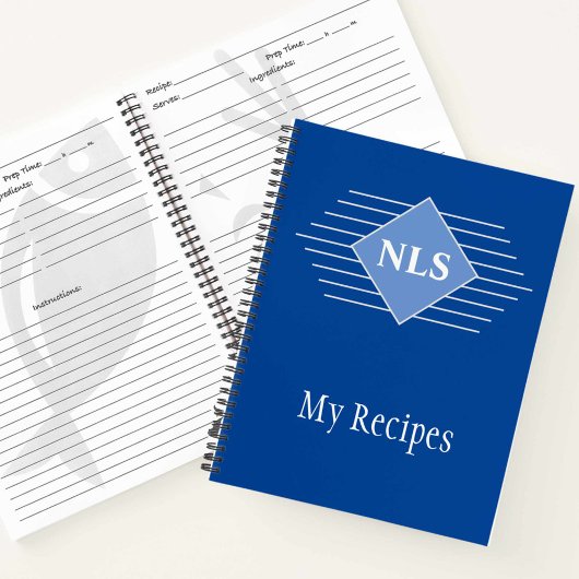 Receptenboek met eigenaarsinitialen notitieboek