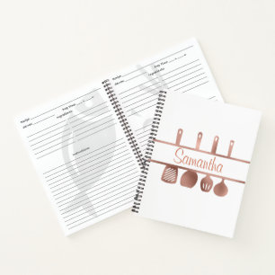 Receptenboek met rozen goudkleurige accessoires -  notitieboek