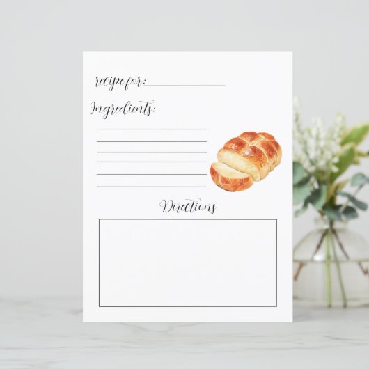 Receptenboek Pagina voor brood (Staand voorkant)