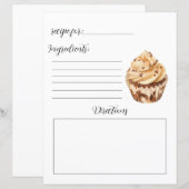 Receptenboek Pagina voor Cupcakes (Voorkant / Achterkant)
