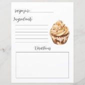 Receptenboek Pagina voor Cupcakes (Voorkant)