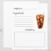 Receptenboek pagina voor koude koffie recepten (Voorkant / Achterkant)