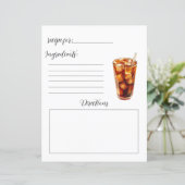 Receptenboek pagina voor koude koffie recepten (Staand voorkant)