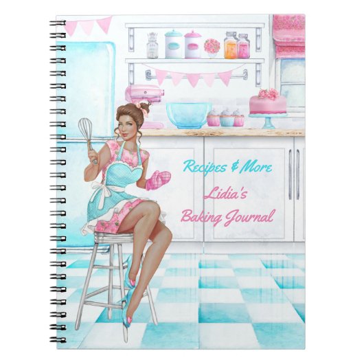 Receptenboek Retro Keuken Bakken en Koken Notitieboek (Voorkant)