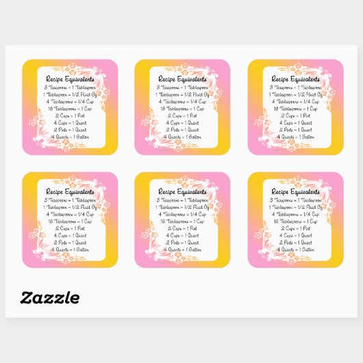 Receptenequivalenten Pastel Bloemen Sticker (Vel)