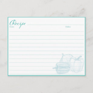 Receptenkaarten van familie, familiereceptenboekka briefkaart