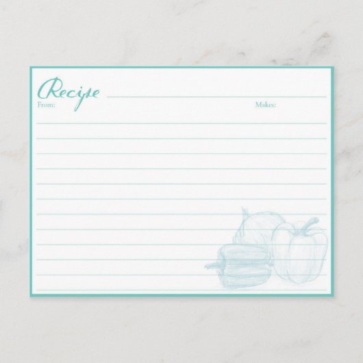 Receptenkaarten van familie, familiereceptenboekka briefkaart (Voorkant)