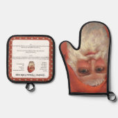 Receptenkoekjes  Vader Kerstmis Ovenwant & Pannenlap Set (Voorkant)