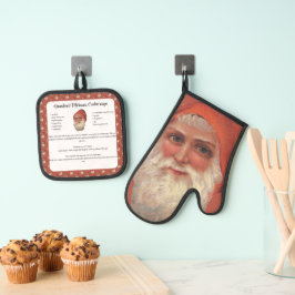 Receptenkoekjes  Vader Kerstmis Ovenwant & Pannenlap Set