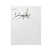 Receptennota's van de chef-kok monogram notitieblok (Linkerzijde)