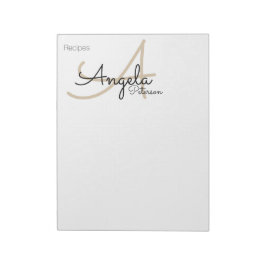 Receptennota's van de chef-kok monogram notitieblok