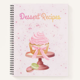Receptenschrift voor cupcake-dessert notitieboek