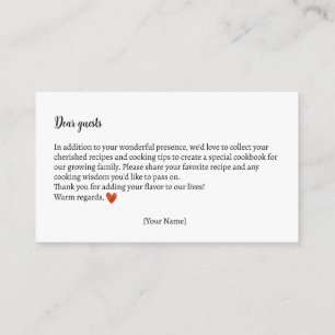 Receptenuitwisseling herfst teddybeer Baby shower Informatiekaartje