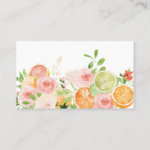 Receptenverzoek voor Vrijgezellenfeest citrusbloem Visitekaartje (Achterkant)