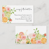 Receptenverzoek voor Vrijgezellenfeest citrusbloem Visitekaartje (Voorkant / Achterkant)