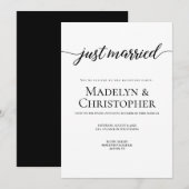 Receptie Alleen Trouwscript Net getrouwd Kaart (Voorkant / Achterkant)