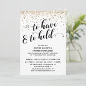 Receptie alleen voor To Have and To Hold Gouden co Kaart (Staand voorkant)