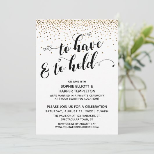 Receptie alleen voor To Have and To Hold Gouden co Kaart (Staand voorkant)