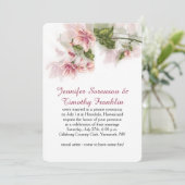 Receptie Alleen Waterverf Roze Bloemen Bloesems Kaart (Staand voorkant)