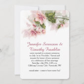 Receptie Alleen Waterverf Roze Bloemen Bloesems Kaart (Voorkant)