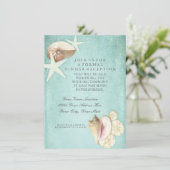 Receptie Beach Seashore Shells Ocean Destination Kaart (Staand voorkant)