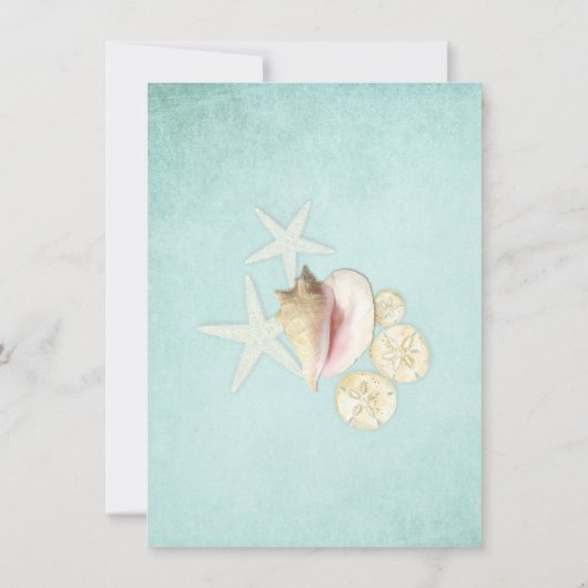 Receptie Beach Seashore Shells Ocean Destination Kaart (Achterkant)