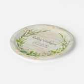 Receptie BOHO krans blad berk hout rustieke Herfst Papieren Bordje (Gekanteld)