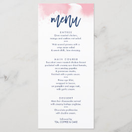 RECEPTIE BRUILOFT MENU schattige marine roze water