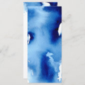 RECEPTIE BRUILOFT MENU stijlvolle marine waterverf (Voorkant / Achterkant)