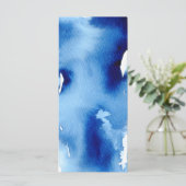 RECEPTIE BRUILOFT MENU stijlvolle marine waterverf (Staand voorkant)