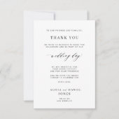 Receptie dank u zwart wit bruiloft plaats kaart (Voorkant)