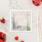 Receptie Decor Desert Cactus in Succulent Houten Servetten (Insitu)