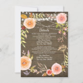 Receptie Details Rustic Lights Hout Bloemen Krans Kaart (Voorkant)