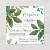 Receptie & Details Waterverf Trouwblad Informatiekaartje (Voorkant)