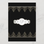 Receptie Diner Menu Klassieke Barok Swirl Circle (Achterkant)