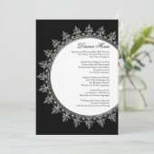 Receptie Diner Menu Klassieke Barok Swirl Circle (Staand voorkant)