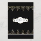 Receptie Diner Menu Klassieke Barok Swirl Circle (Achterkant)