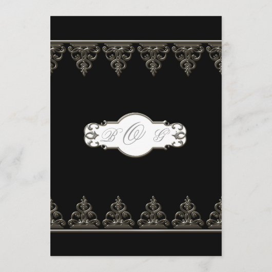 Receptie Diner Menu Klassieke Barok Swirl Circle (Achterkant)