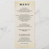 RECEPTIE DINER MENU mini gouden confetti ivoor (Achterkant)