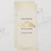 RECEPTIE DINER MENU mini gouden confetti ivoor (Voorkant / Achterkant)
