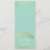RECEPTIE DINER MENU mini gouden confetti mint (Voorkant)