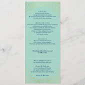 RECEPTIE DINER MENU mini gouden confetti mint (Achterkant)
