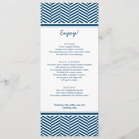 RECEPTIE DINER MENU monogram nautisch anker (Achterkant)