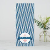 RECEPTIE DINER MENU monogram nautisch anker (Staand voorkant)
